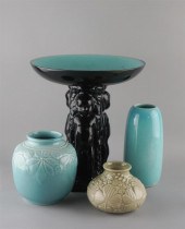 THREE ROOKWOOD ART POTTERY VAS