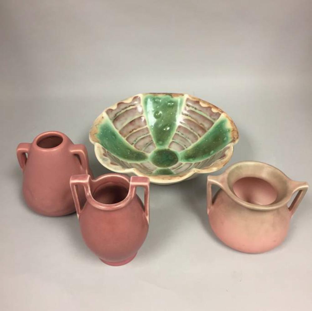 THREE ROOKWOOD ART POTTERY VASES