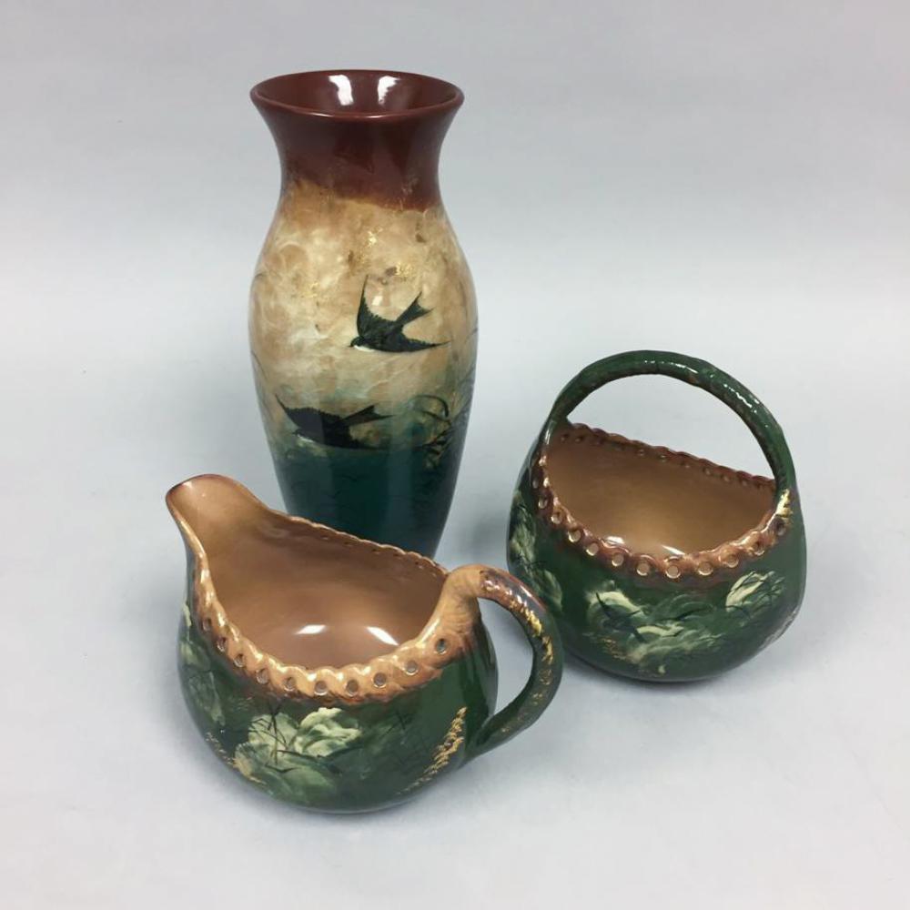 THREE ROOKWOOD ART POTTERY WARES