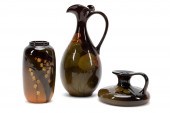 THREE ROOKWOOD POTTERY STANDAR