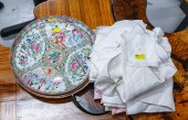 THREE ROSE MEDALLION PLATES &