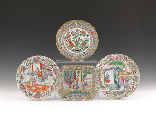 Three rose medallion plates 9