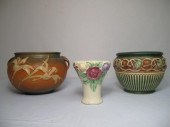 Three Roseville art pottery pl
