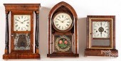 THREE ROSEWOOD MANTLE CLOCKSTh
