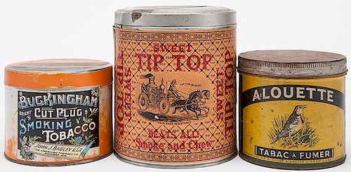THREE ROUND TOBACCO TINSThree Round