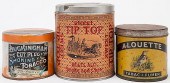 THREE ROUND TOBACCO TINSThree