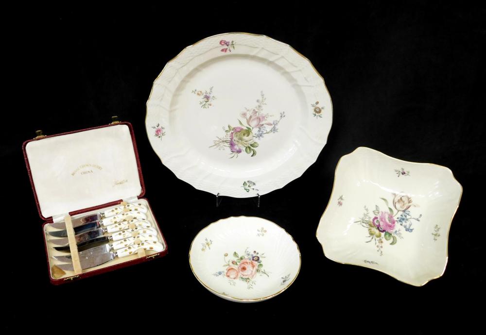 THREE ROYAL COPENHAGEN DISHES;