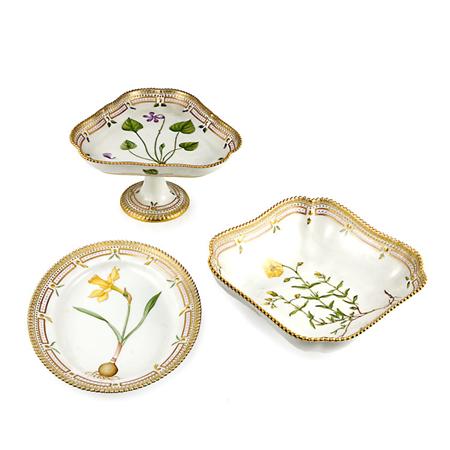 Three Royal Copenhagen Flora Danica