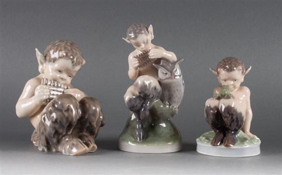 Three Royal Copenhagen porcelain