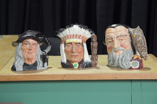 THREE ROYAL DOULTON CHARACTER MUGS.
