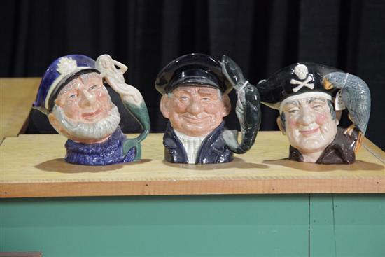THREE ROYAL DOULTON CHARACTER MUGS.