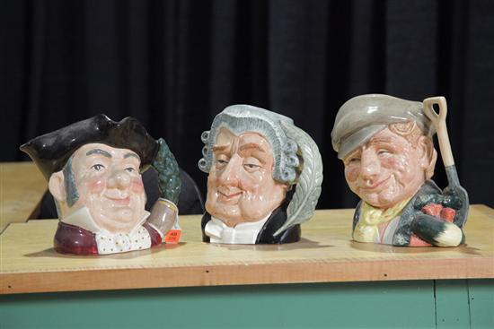 THREE ROYAL DOULTON CHARACTER MUGS.