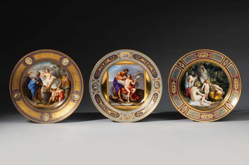 THREE ROYAL VIENNA PORCELAIN