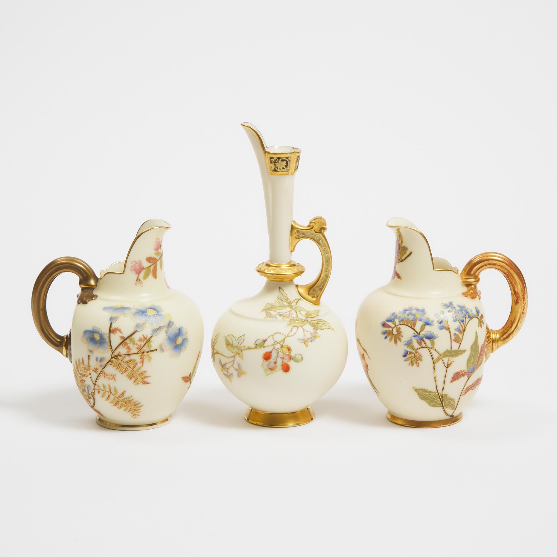 Three Royal Worcester Blush Ivory