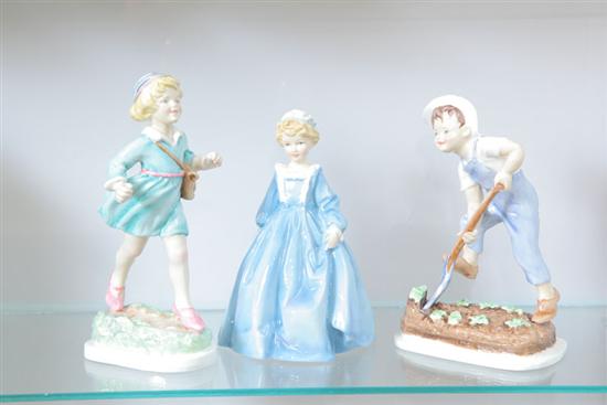 THREE ROYAL WORCESTER FIGURINES.