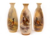 Three Royal Worcester oviform