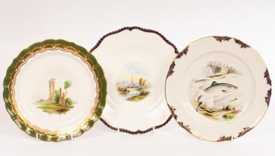 Three Royal Worcester plates by