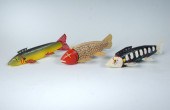 THREE RUDY ZWIEG FISH DECOYS: