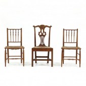 THREE RUSH SEAT CHAIRS Includi