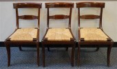 THREE RUSH SEAT SIDE CHAIRSThr