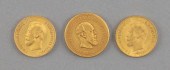 THREE RUSSIAN 10 ROUBLE GOLD C