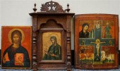 THREE RUSSIAN AND GREEK ICONST