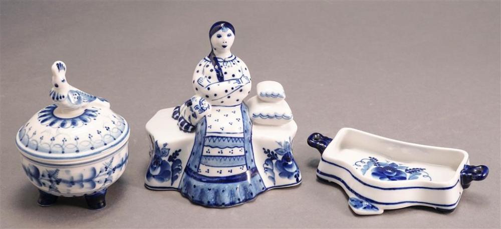 THREE RUSSIAN BLUE & WHITE