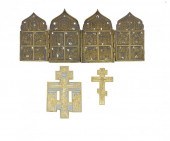 THREE RUSSIAN BRASS ICONS<br /