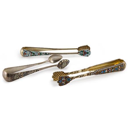 Three Russian Cloisonne and