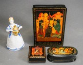 THREE RUSSIAN LACQUERED BOXES