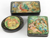 Three Russian Lacquered Boxest