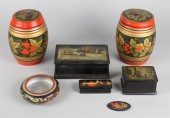 THREE RUSSIAN LAQUER BOXES inc