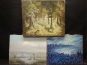 Three Russian Oils on Canvas,