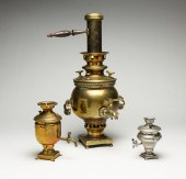 THREE RUSSIAN SAMOVARS. Late 1