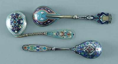 Three Russian silver spoons: spoon,