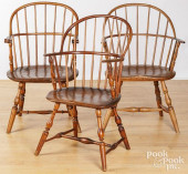 THREE SACKBACK WINDSOR CHAIRS<