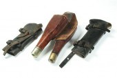 THREE SADDLE HOLSTERS.  Americ