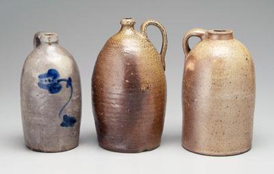Three salt glazed stoneware jugs: