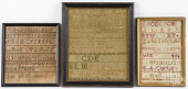 THREE SAMPLERS, 18TH/19TH C.<b