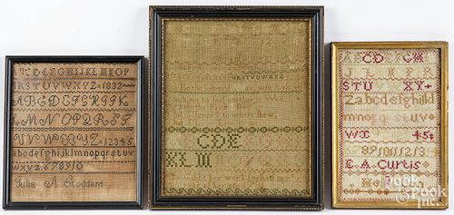 THREE SAMPLERS, 18TH/19TH C.Three