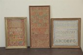 THREE SAMPLERS. ''Nancy Denton
