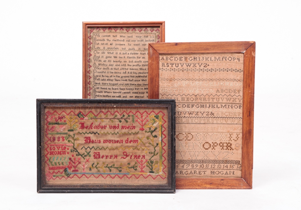 THREE SAMPLERS. Nineteenth century.