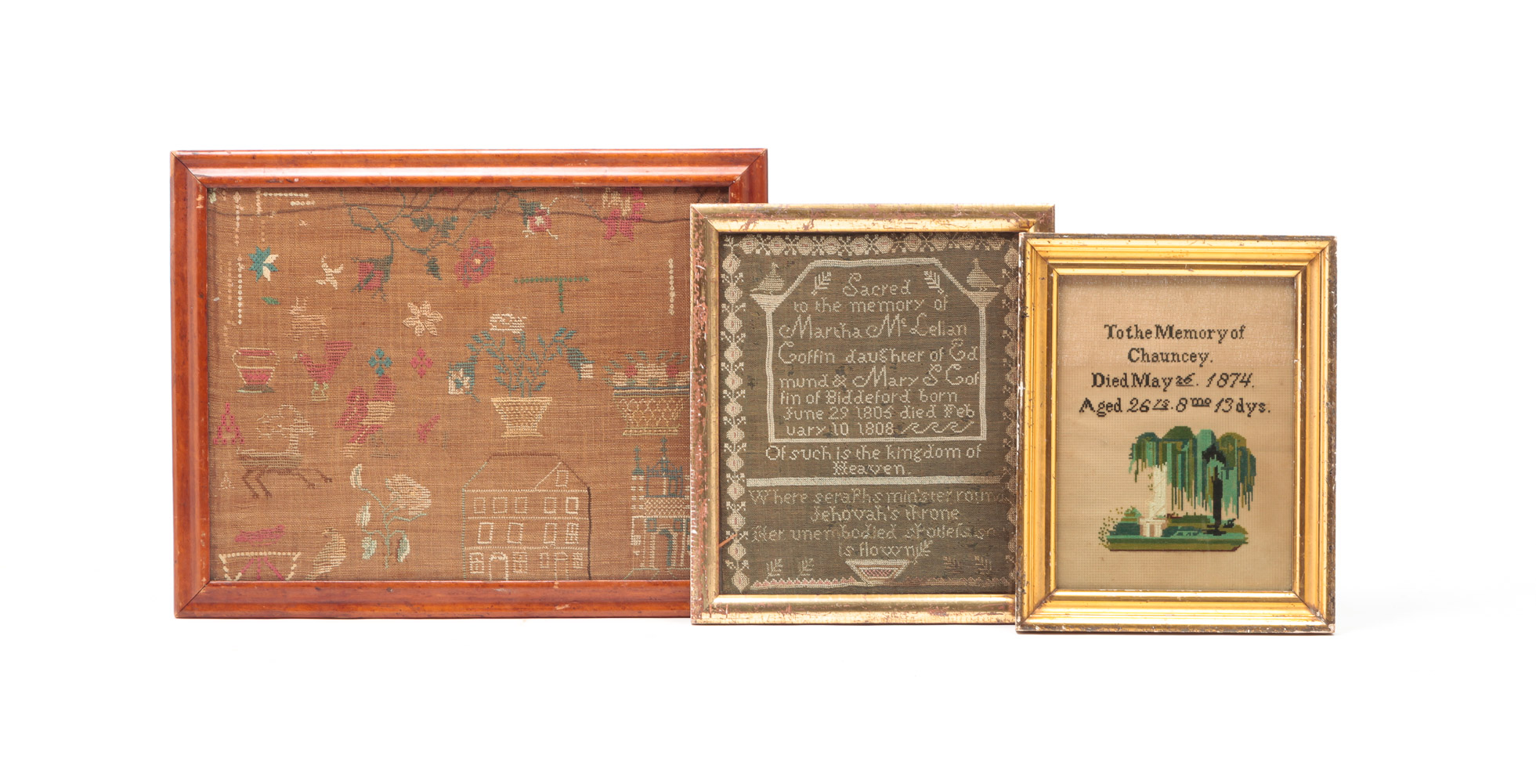 THREE SAMPLERS. Two are memorial.