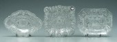 Three Sandwich glass dishes: o