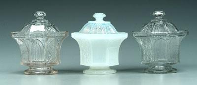 Three Sandwich glass sugars: