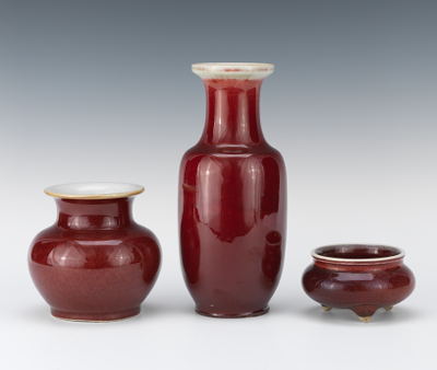 Three Sang de Boeuf Vessels