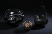 THREE SANTA CLARA PUEBLO BLACK
