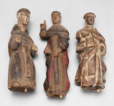 Three Santos: figures of saints,