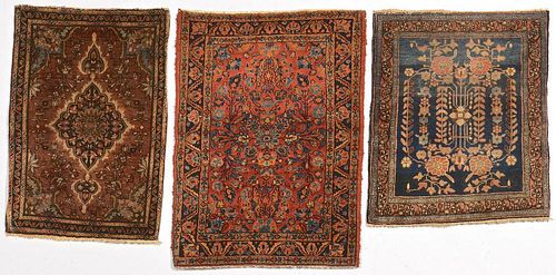 THREE SAROUK MATS, 1ST HALF 20TH
