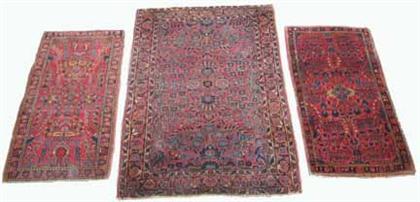 Three Sarouk rugs    west persia,